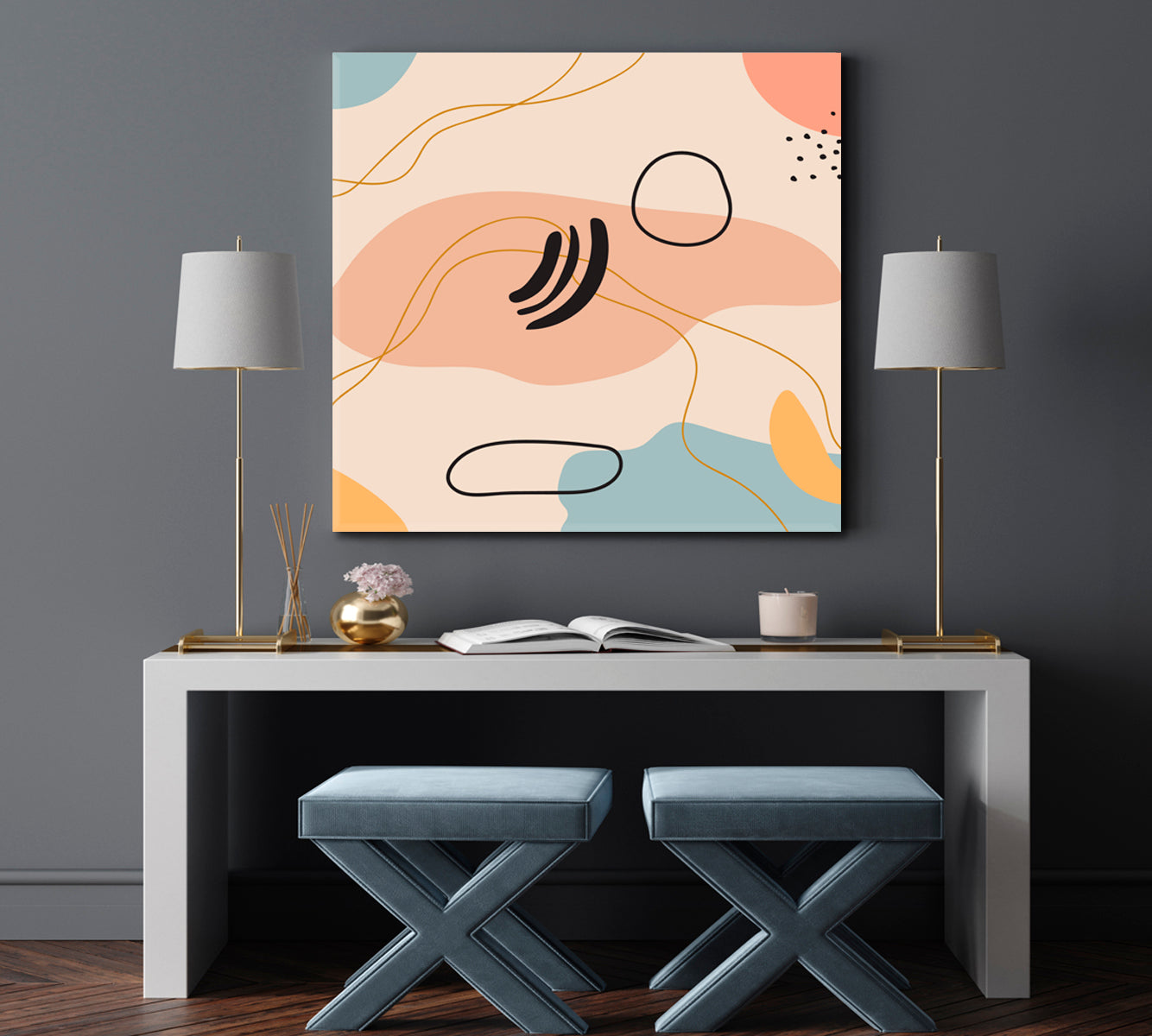 Boho Abstract Modern Simple Minimal Art Soft Pastel Tones Abstract Art Print Artesty   