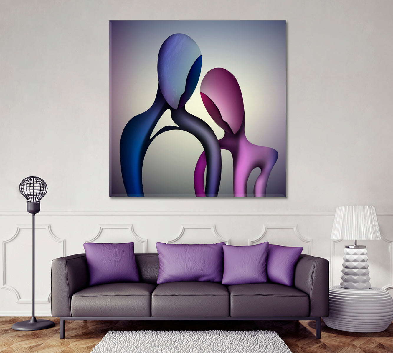 TOGETHER FOREVER Couple in Love Abstract Shapes Modern Art Abstract Art Print Artesty   