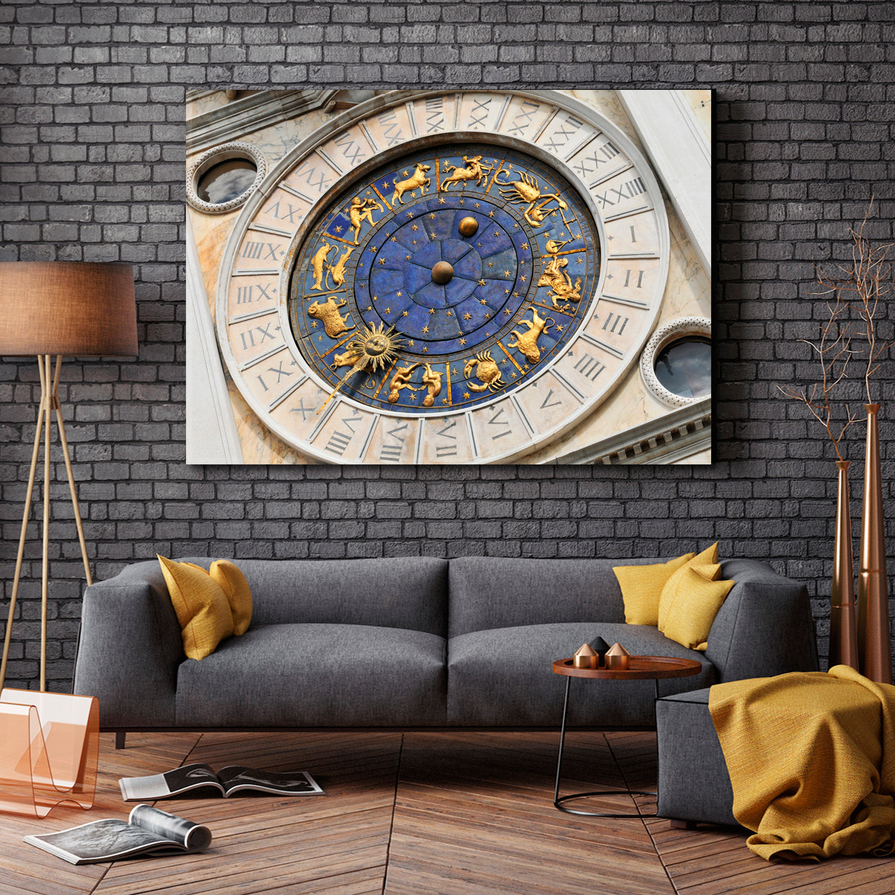 Clock Tower Architectural Detail San Marco Square Venice Italy Famous Landmarks Artwork Print Artesty 1 panel 24" x 16" 