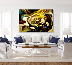 Flowing Curves Vivid Abstraction Contemporary Art Artesty 1 panel 24" x 16" 