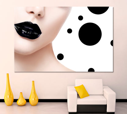 BEAUTY CONCEPT Model Girl Fashion Trendy Black Lips Abstract Art Beauty Salon Artwork Prints Artesty   