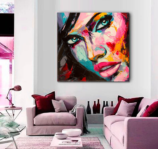 COLORS OF THE MOOD Beautiful Woman Fine Art, Square Panel People Portrait Wall Hangings Artesty   