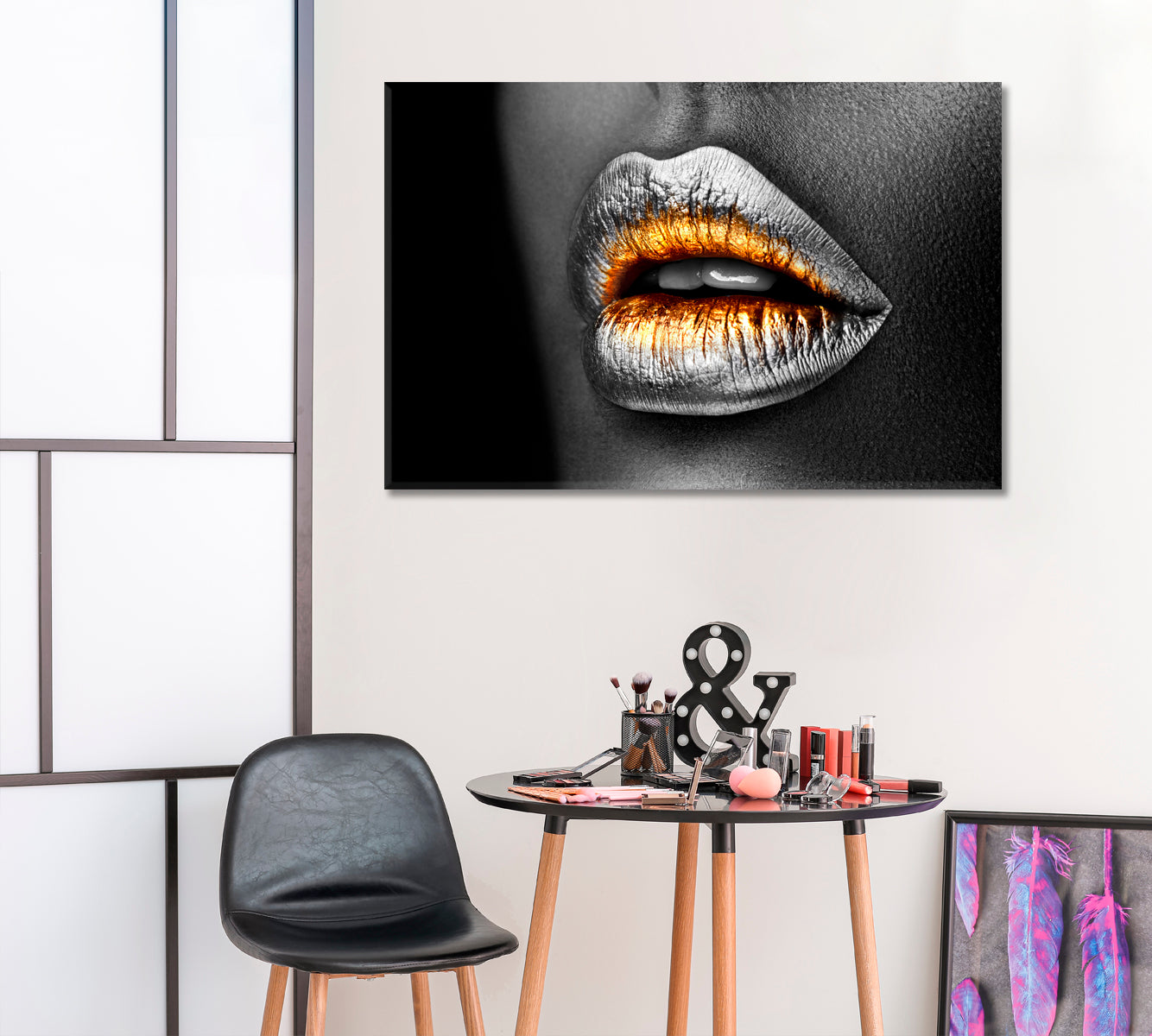 SILVER LIPS Poster Beauty Salon Artwork Prints Artesty   