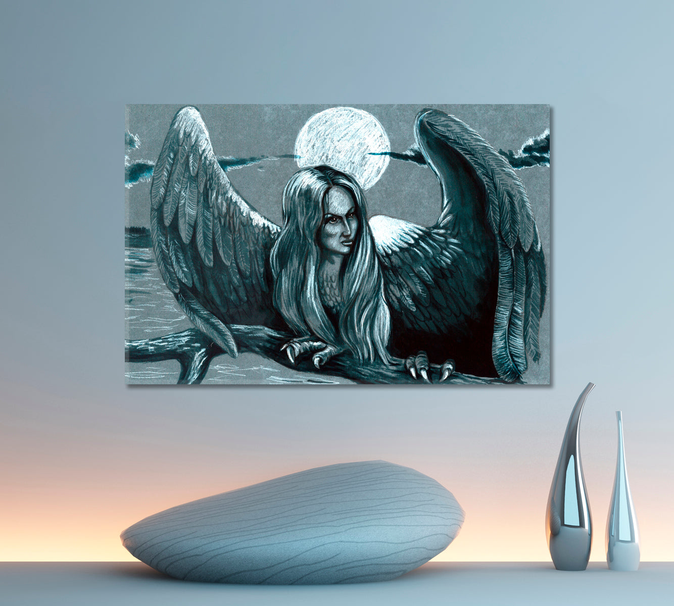 SIRENS Siren Ancient Greek Myth Sirin Bird Women Mithologocal Creatures Odysseus Half Woman Fine Art Artesty   