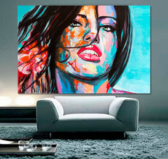 COLORFUL EMOTIONS Charming Young Woman Fantasy Girl Pop Art Style Trendy Art People Portrait Wall Hangings Artesty   