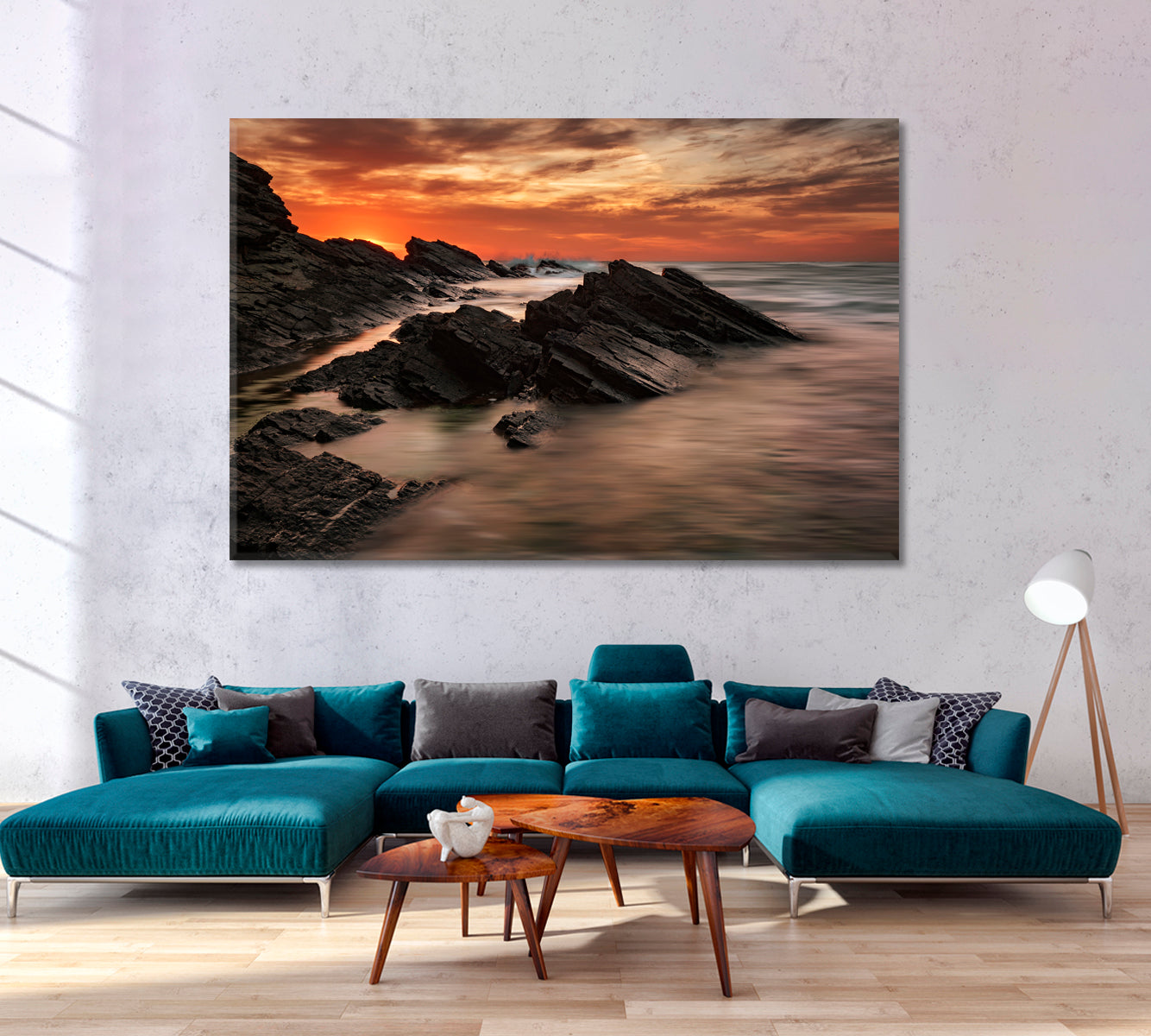 MORNING Colorful Sunrise Scenery Landscape Fine Art Print Artesty 1 panel 24" x 16" 