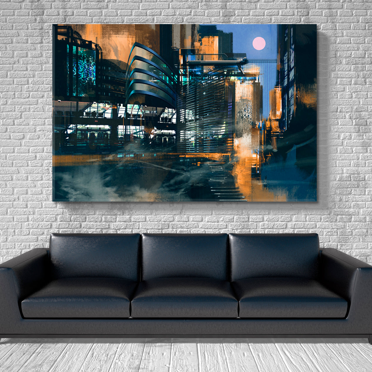 Sci-Fi Futuristic City Painting Cities Wall Art Artesty   