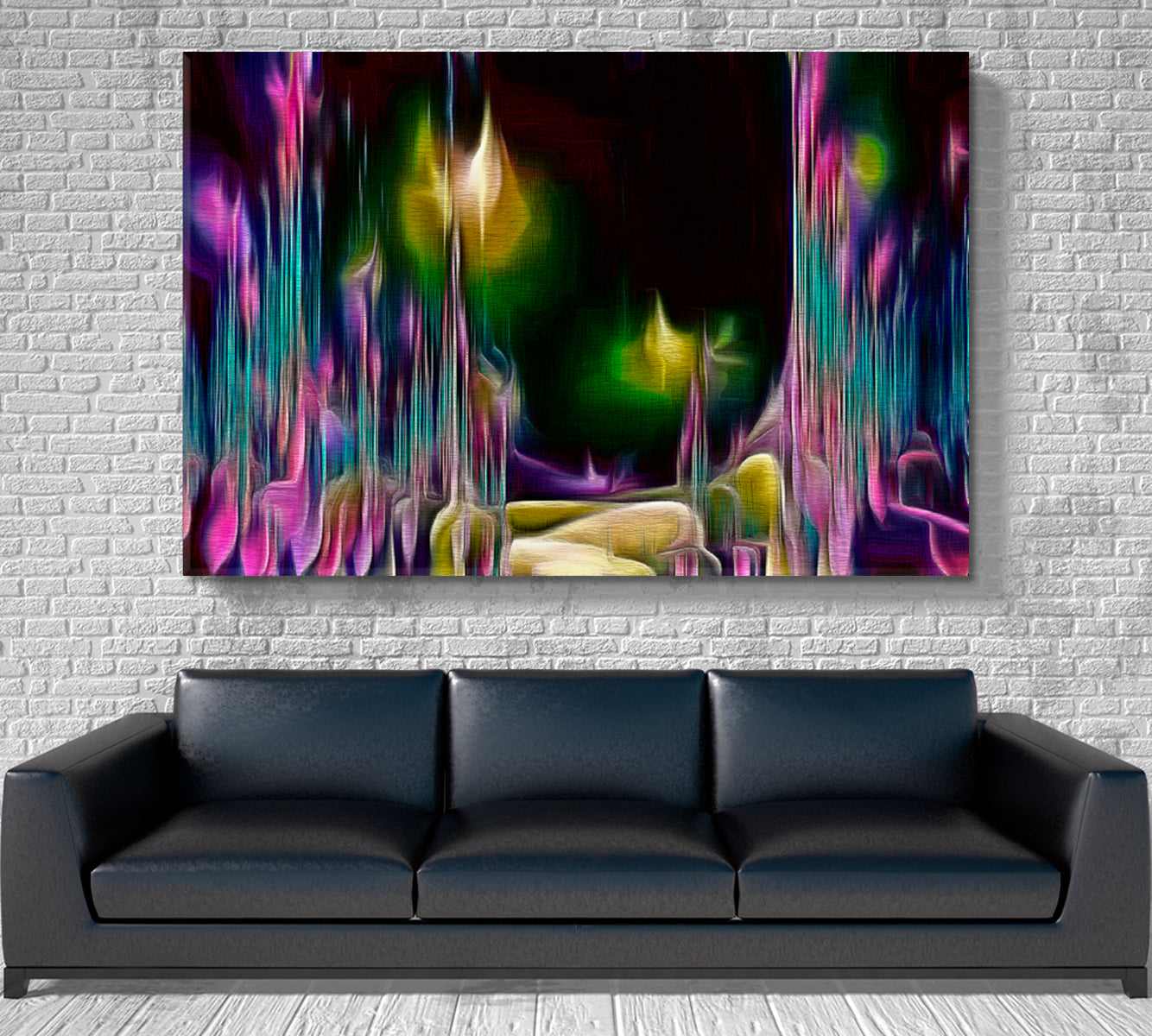 Abstract Fractal Psychedelic Shape Purple On Black Modern Art Contemporary Art Artesty   