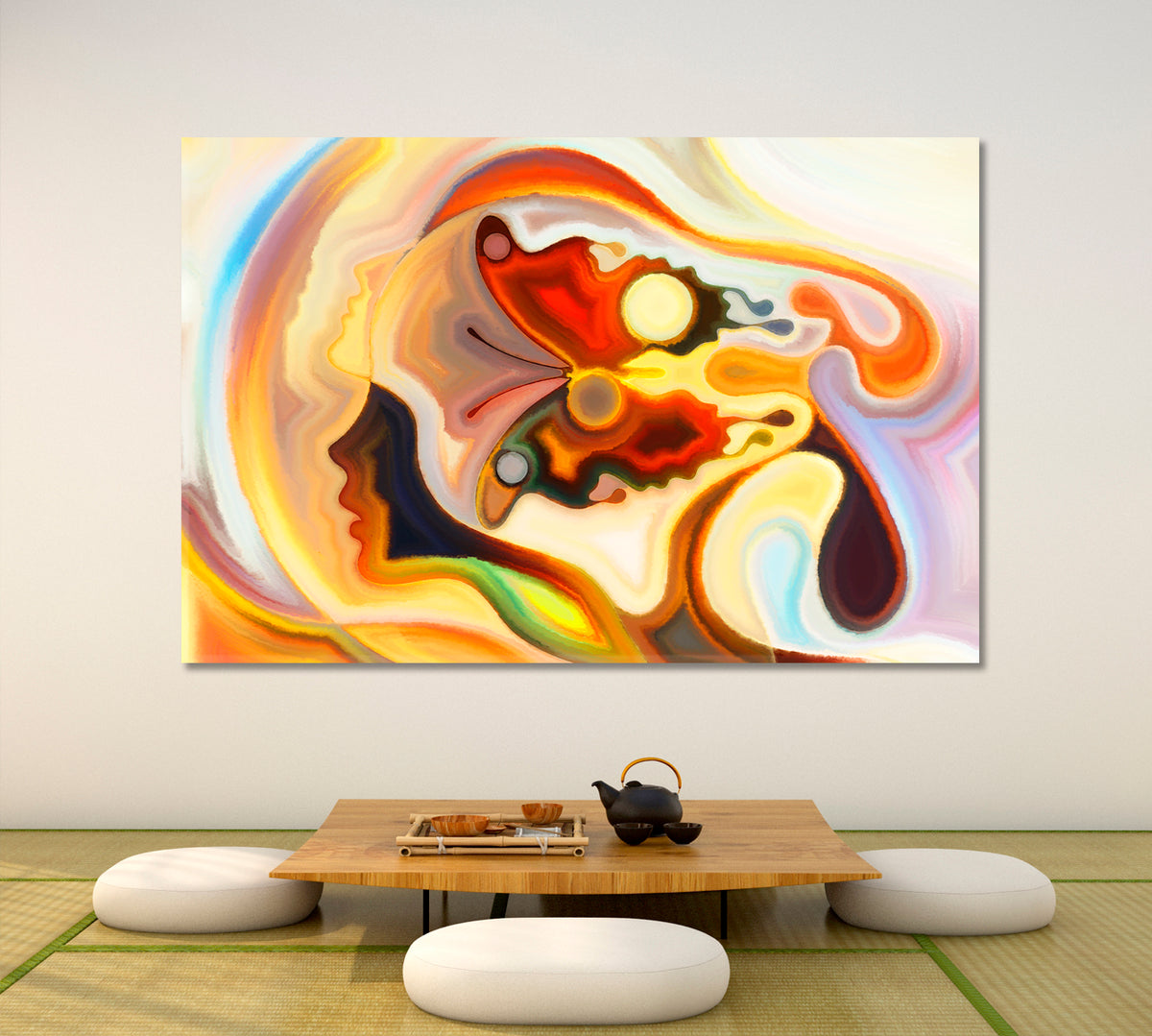 Ego and Nature Abstract Allegory Contemporary Art Artesty 1 panel 24" x 16" 