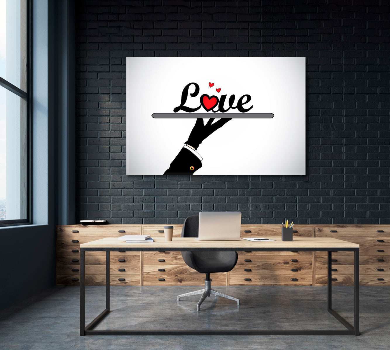 LOVE Business with Love Business Concept Wall Art Artesty 1 panel 24" x 16" 
