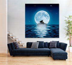 OCEAN AT NIGHT Piano Floating Surreal Fantasy Large Art Print Décor Artesty   