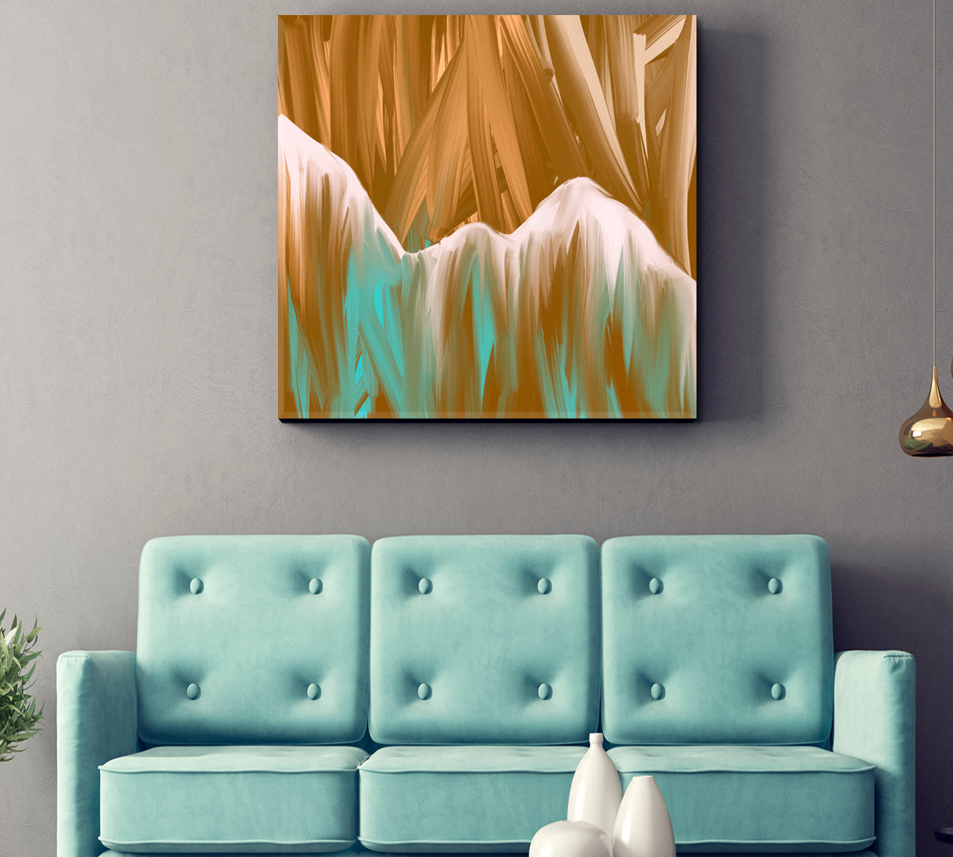 Brown Mint Mount Landscape Abstract Modern Art Abstract Art Print Artesty   