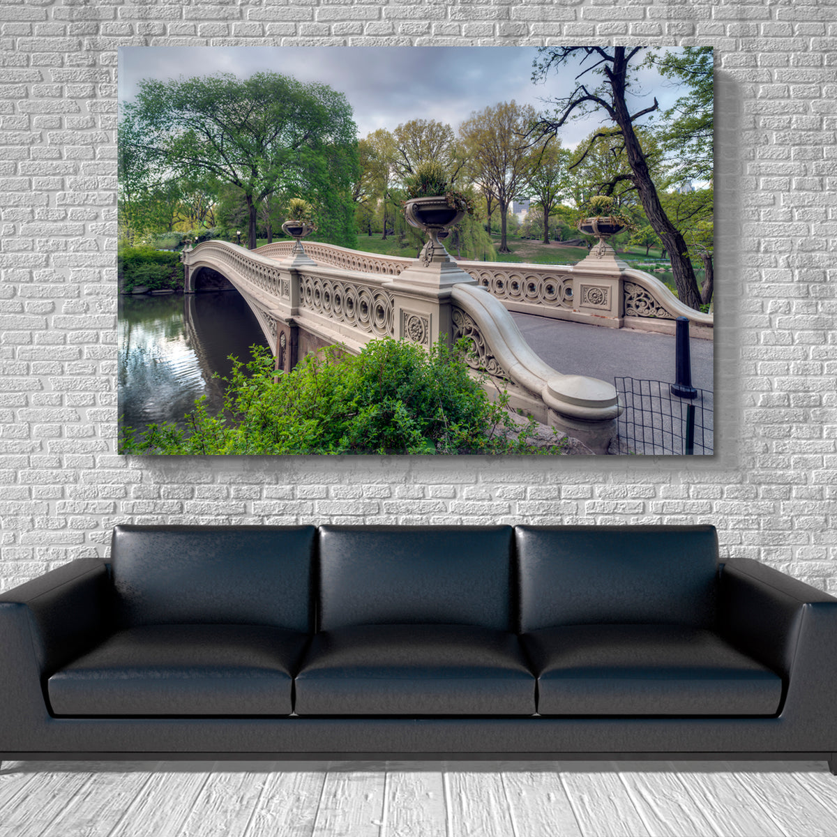 NYC Central Park New York City Bow Bridge Sping Cities Wall Art Artesty 1 panel 24" x 16" 