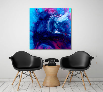 Acrylic Pouring Multicolor Colorful Artwork Fluid Art, Oriental Marbling Canvas Print Artesty   