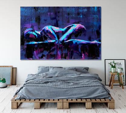 MOUNTAINS Lying Girl Body Shape Conceptual Abstract Painting Contemporary Art Artesty   