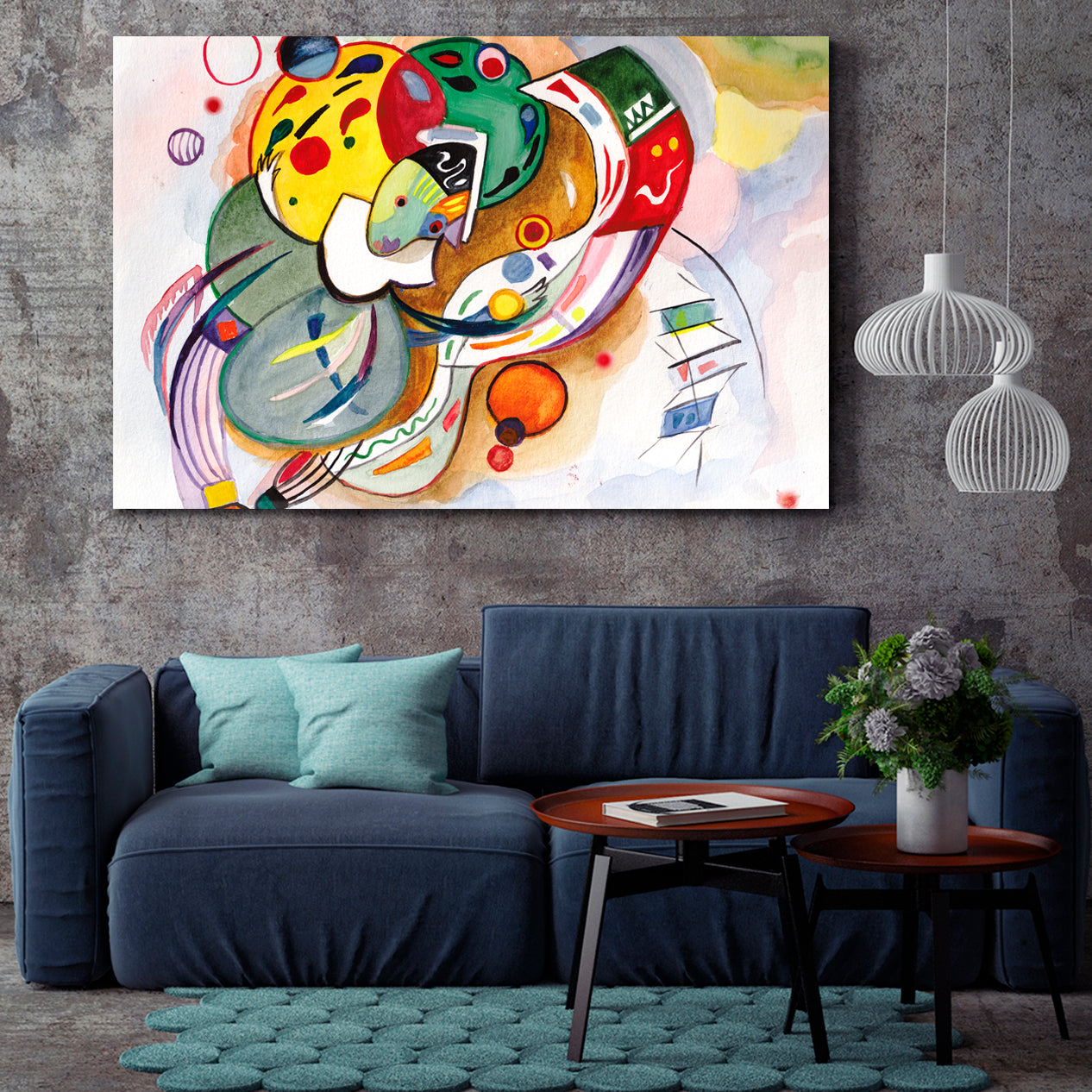 CLOWN Inspired By Kandinsky Trendy Abstract Figurative Contemporary Art Artesty   