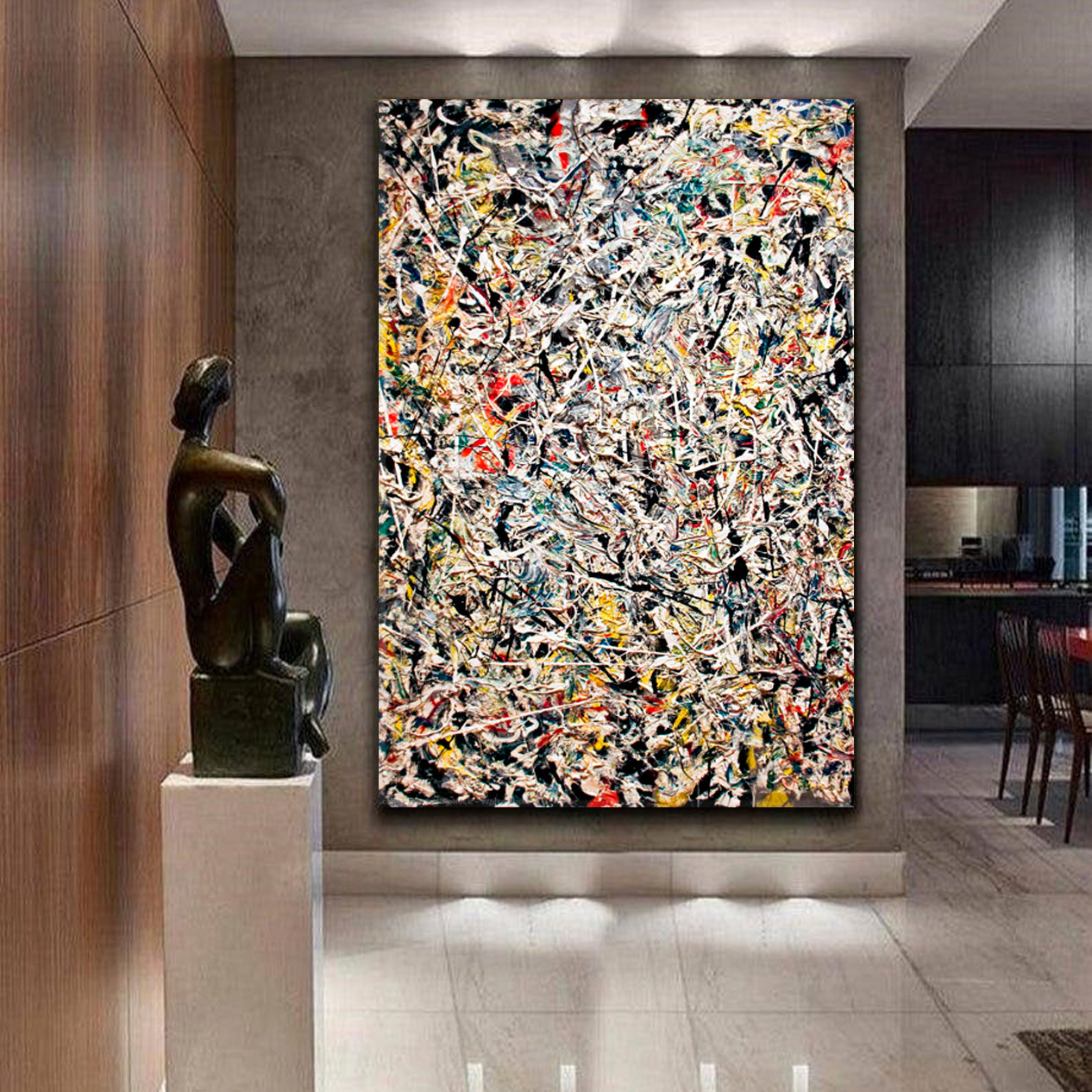 WHITE LIGHT Jackson Pollock Style Abstract Art Famous Replica Abstract Art Print Artesty   