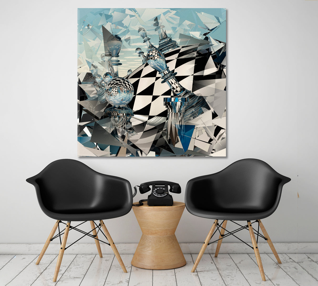 Surreal Chess Landscape Mystical Futuristic Trippy Psychedelic Surreal Fantasy Large Art Print Décor Artesty   