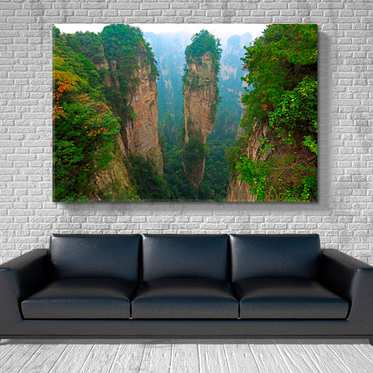 HANGING ROCKS Zhangjiajie National Mountain Forest Park China Countries Canvas Print Artesty   