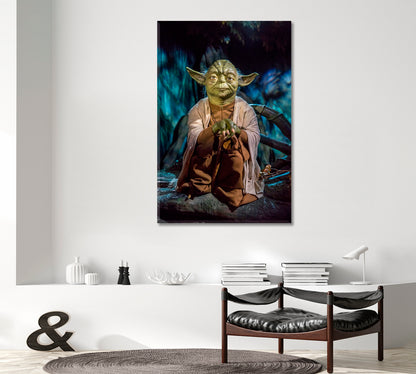 Jedi Master Yoga Dagobah Star Wars Peaceful Meditating Giclée Canvas | Vertical TV, Cartoons Wall Art Canvas Artesty   