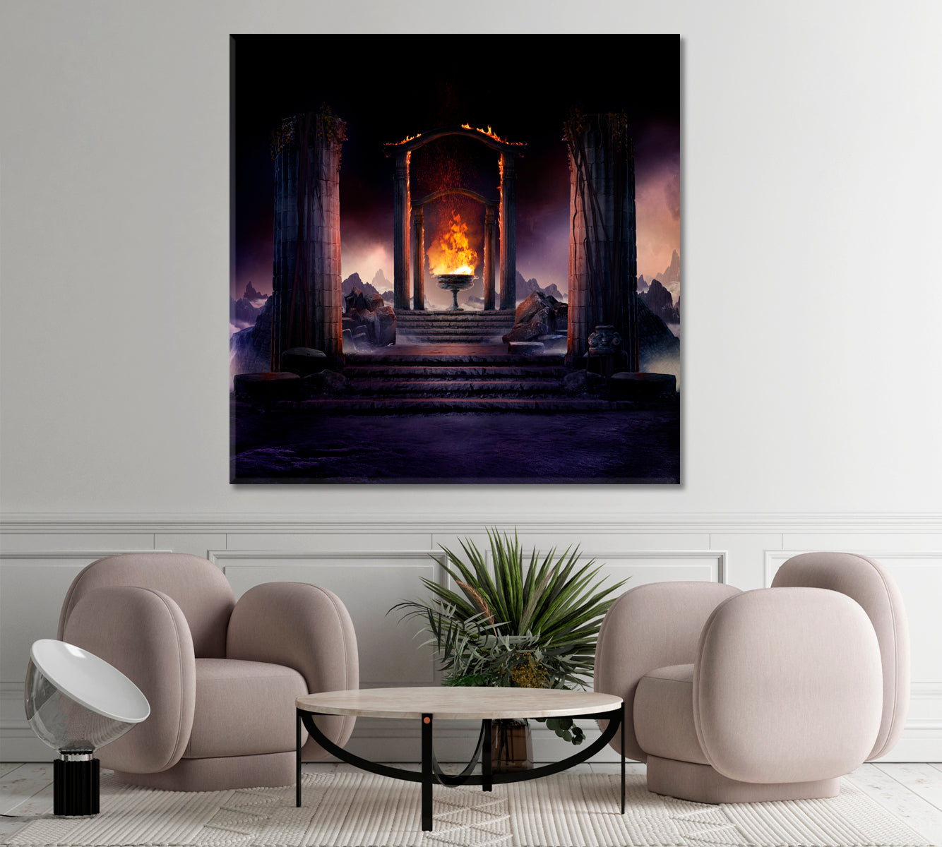 ETERNAL FIRE Ancient Columns Fantasy Landscape Fine Art Artesty   