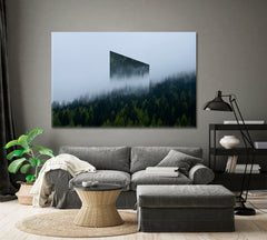 Scenic View Misty Alpine Forest Photo Art Artesty 1 panel 24" x 16" 