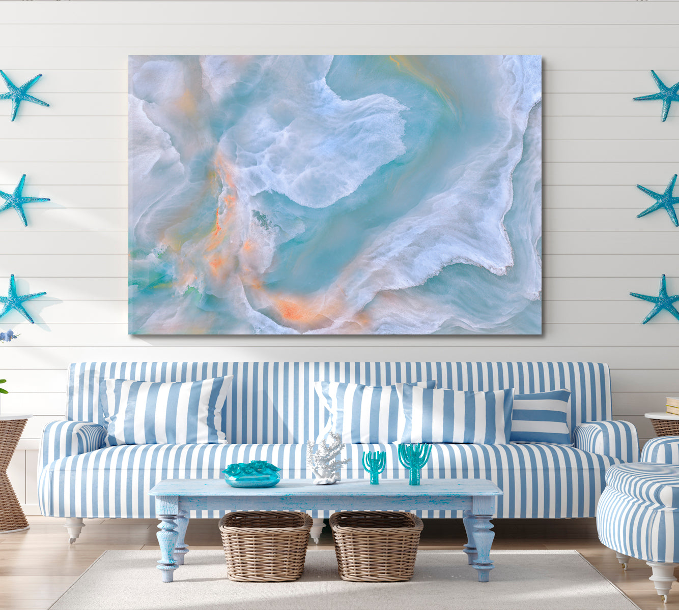 Cloudy Abstract Onyx Marble Veins Free-flowing Natural Luxury Artwork Fluid Art, Oriental Marbling Canvas Print Artesty   