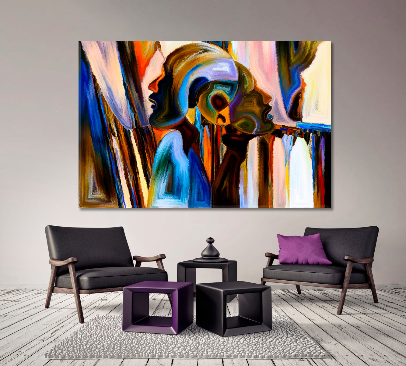 FUTURISTIC Trendy Modern Abstract Design Canvas Print Consciousness Art Artesty 1 panel 24" x 16" 