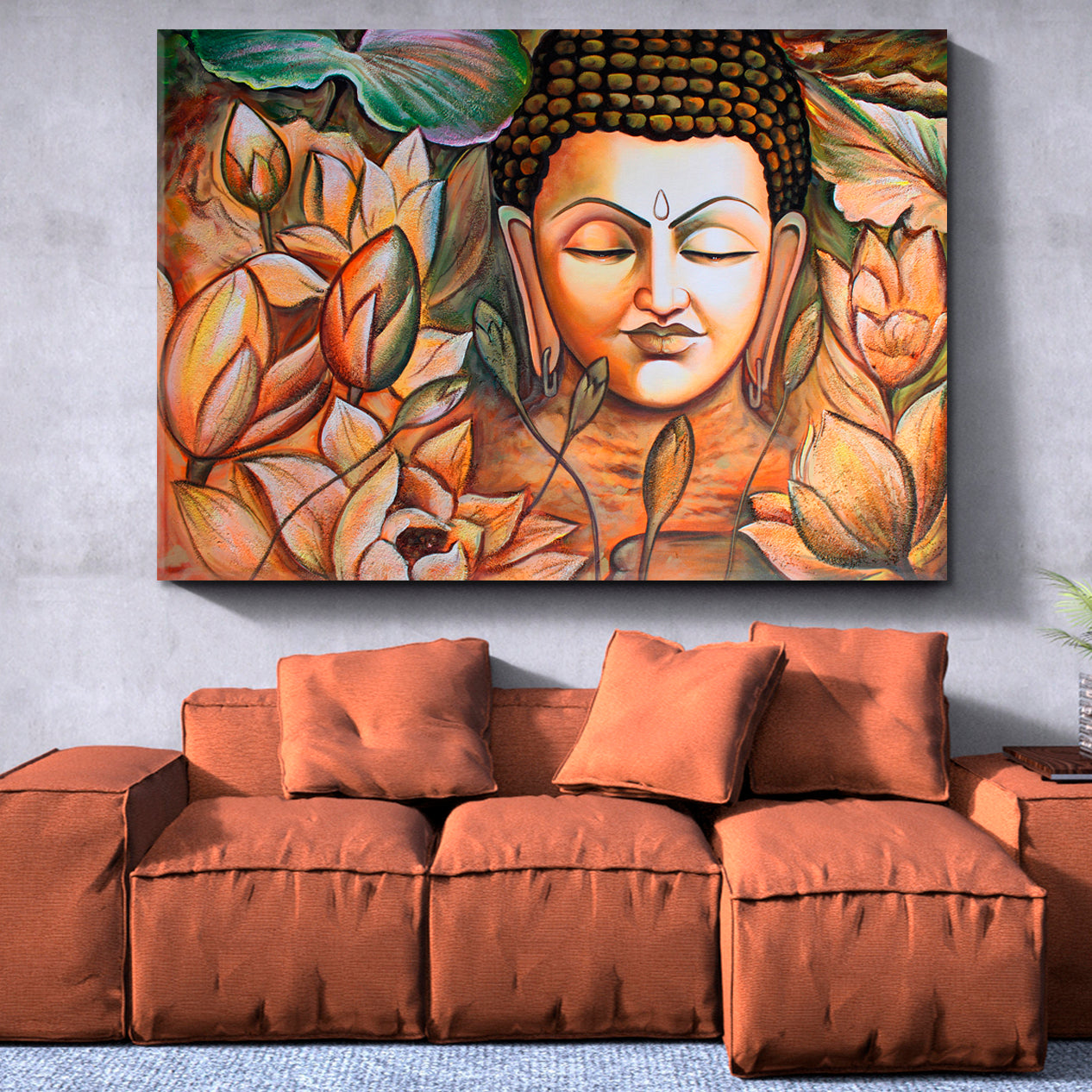 Lord Buddha Spiritual Poster Religious Modern Art Artesty 1 panel 24" x 16" 