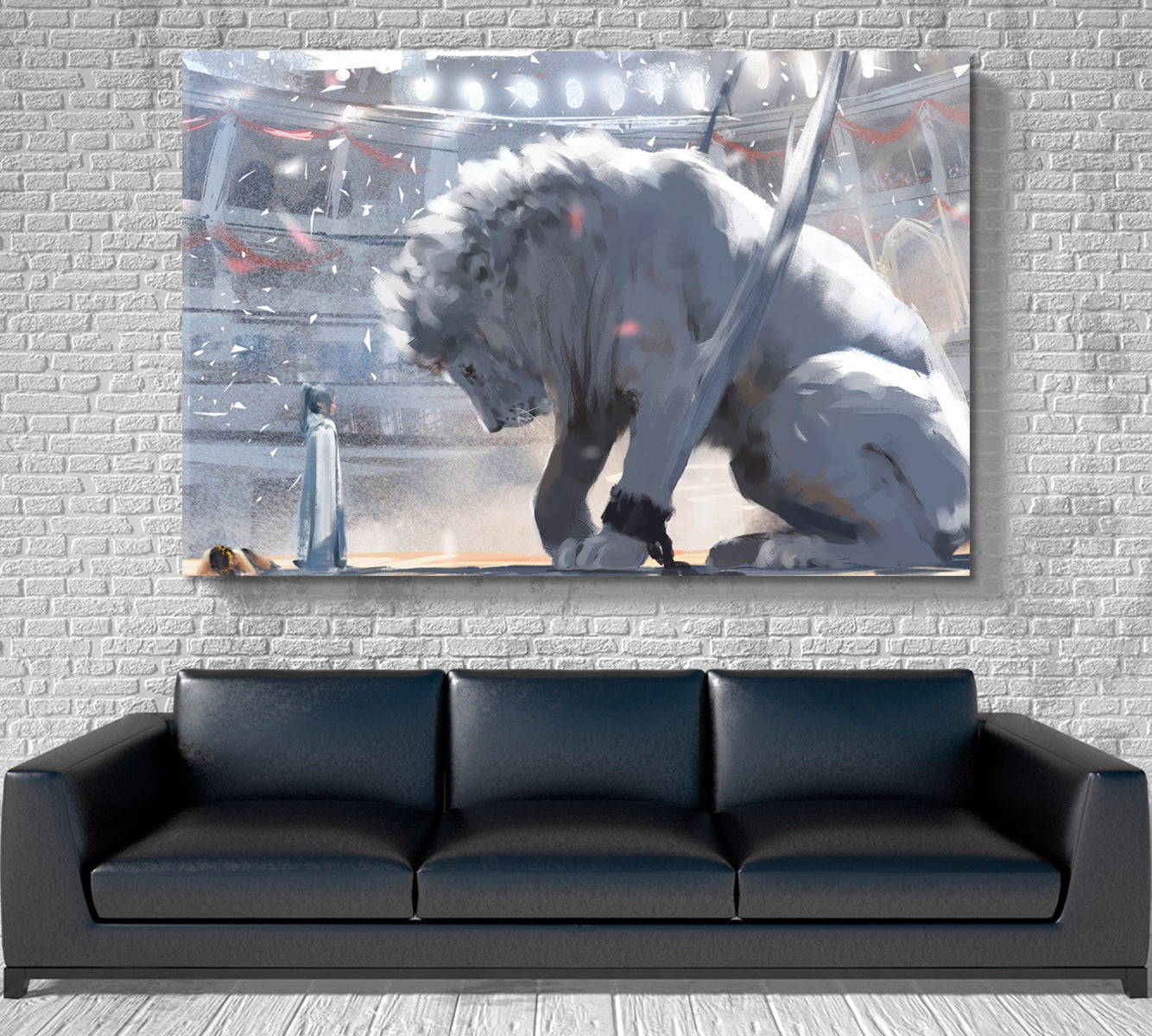 Mia And The White Lion Surreal Fantasy Large Art Print Décor Artesty 1 panel 24" x 16" 