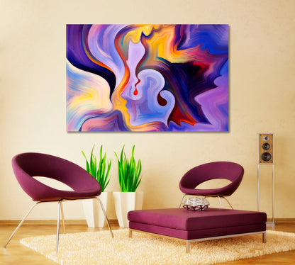 Human and Colorful Nature Abstract Art Print Artesty 1 panel 24" x 16" 