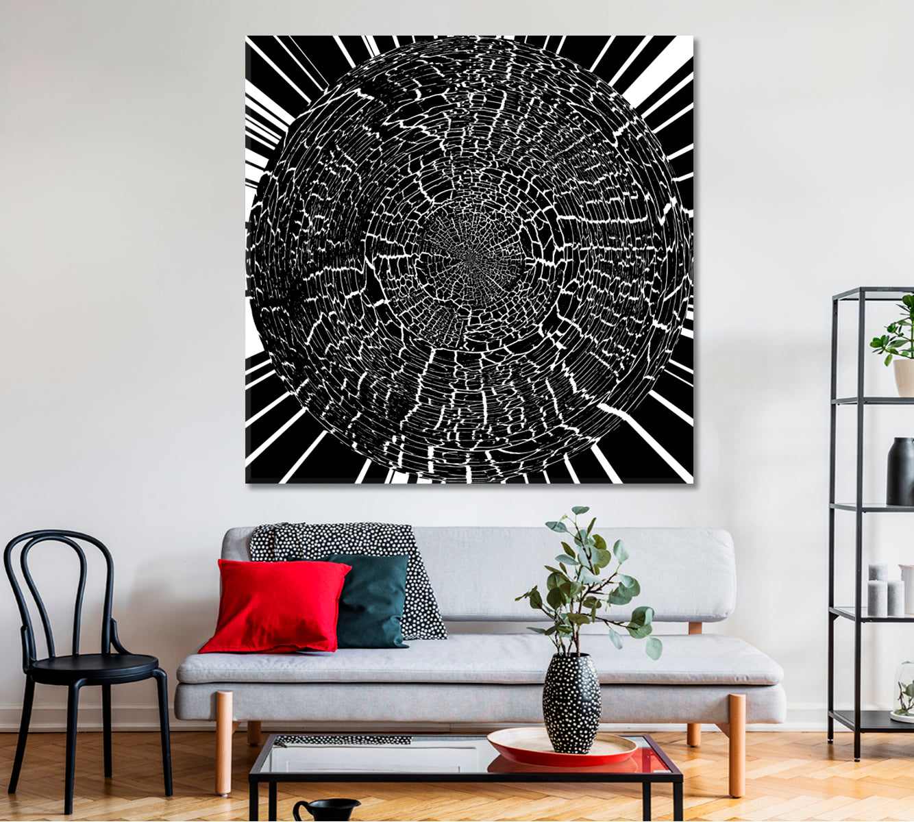 BLACK WHITE Futuristic Psychedelic Hypnotic Grunge Abstract Poster Contemporary Art Artesty   