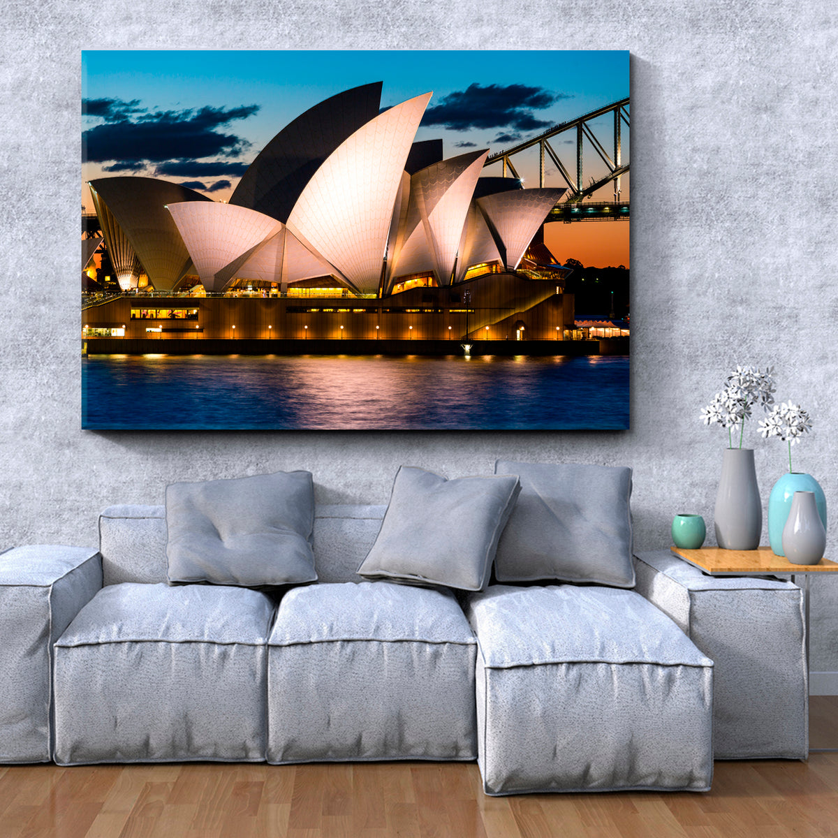 Iconic Sydney Opera House Skyline Australia Landmarks Countries Canvas Print Artesty 1 panel 24" x 16" 