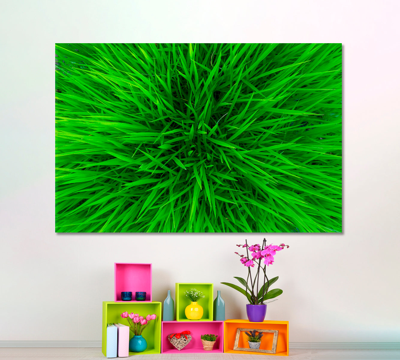 GREEN HOME Grass Floral & Botanical Split Art Artesty   