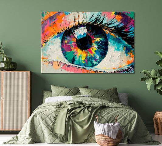 ABSTRACT EYE Colorful Contemporaty Fine Art Artesty 1 panel 24" x 16" 