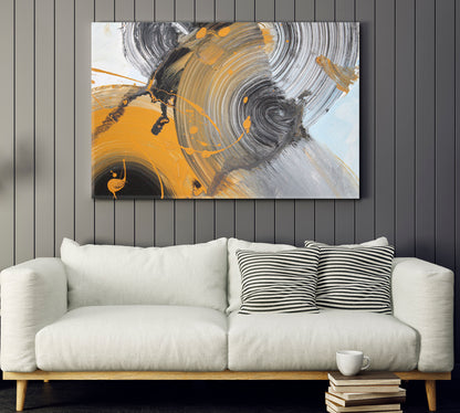 Modern Grunge Brushstroke Artistic Abstract Yellow Ultimate Gray Art Abstract Art Print Artesty   