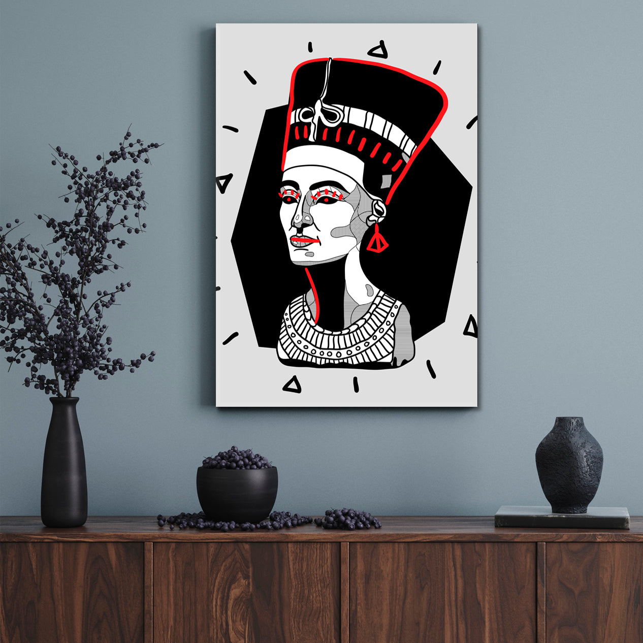 NEFERTITI Goddess Ancient Egyptian Queen Modern Style Contemporary Art Artesty   
