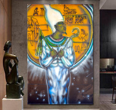 Egyptian God Atum Popular Urban Graffiti San Diego CA USA  Canvas Print - Vertical Street Art Canvas Print Artesty   