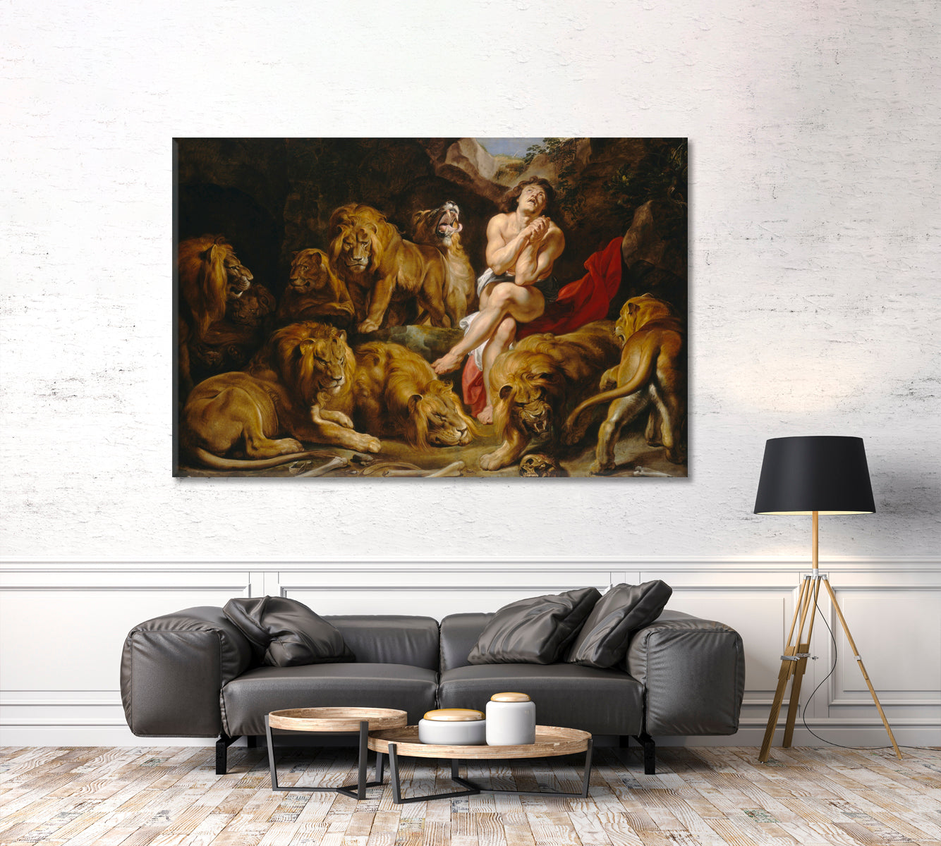 DANIEL in the LION'S DEN  Fine Art Flemish Painting Reproduction Sir Peter Paul Rubens Fine Art Artesty 1 panel 24" x 16" 