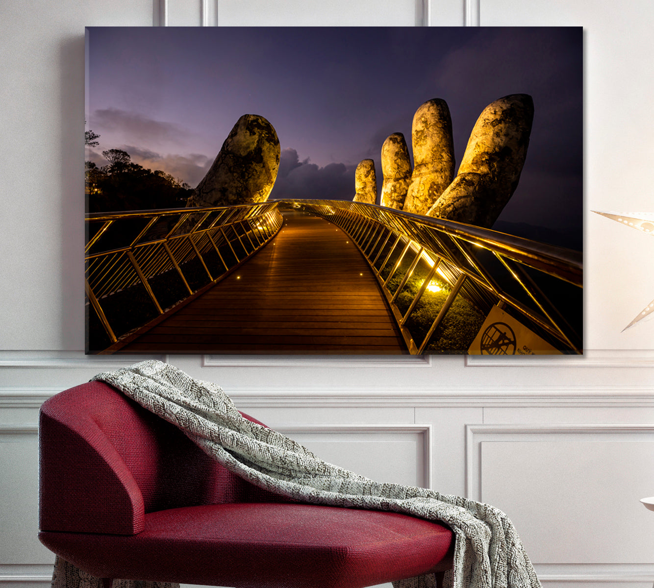 Golden Bridge of Da Nang Vietnam Famous Landmarks Artwork Print Artesty   