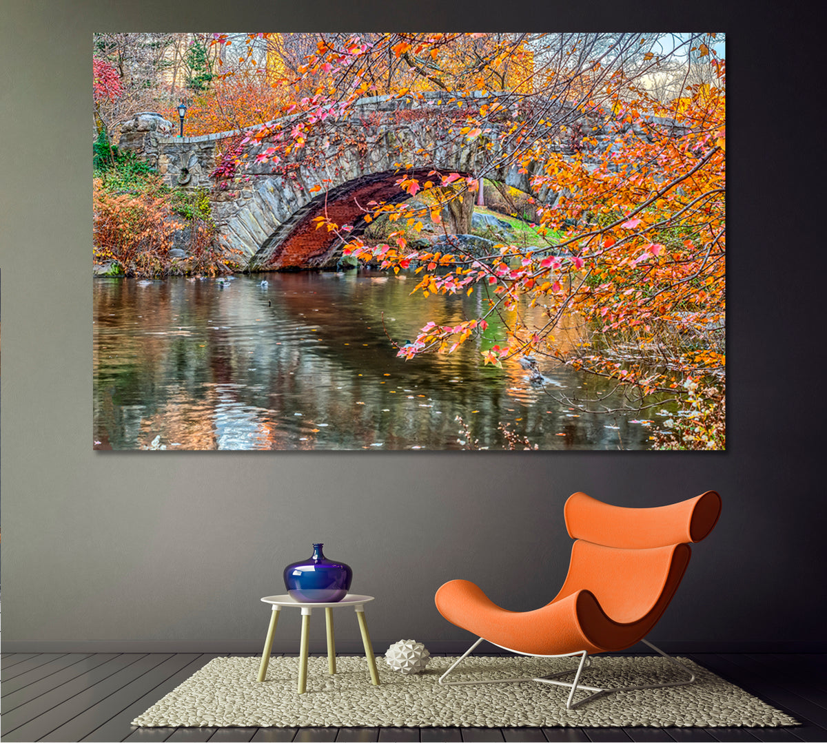 Gapstow Bridge Central Park Manhattan New York City Poster Cities Wall Art Artesty 1 panel 24" x 16" 