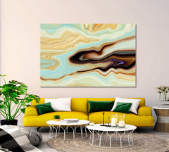 Abstract Marble Swirls Fluid Marbling Effect Subtle Veining Accents Fluid Art, Oriental Marbling Canvas Print Artesty   