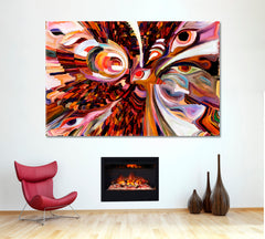 Colors of the World. Eye Symbols with Mosaic Patterns Abstract Art Print Artesty 1 panel 24" x 16" 