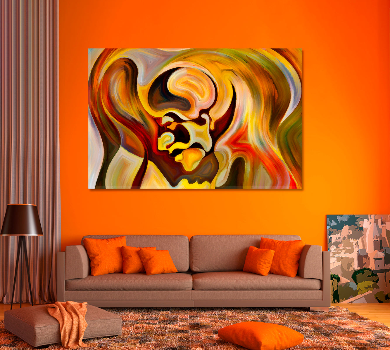 You And I Abstract Allegory Human And Shapes In Colors Abstract Art Print Artesty 1 panel 24" x 16" 