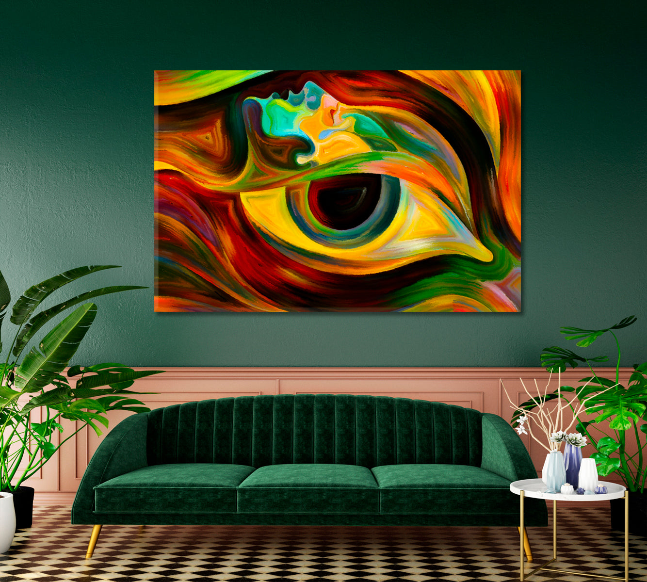 Abstract Colorful Human Face and Eye Consciousness Art Artesty   