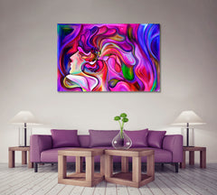 Vision In Colors And Lines Abstract Art Print Artesty 1 panel 24" x 16" 