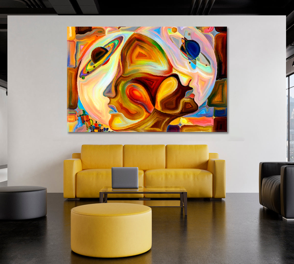 Looking Into Each Other Celestial Home Canvas Décor Artesty 1 panel 24" x 16" 