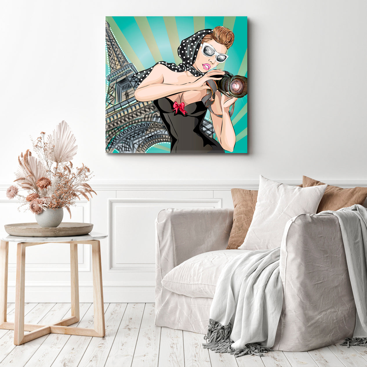 Sexy Woman In Paris Eiffel Tower Pop Art Pop Art Canvas Print Artesty   