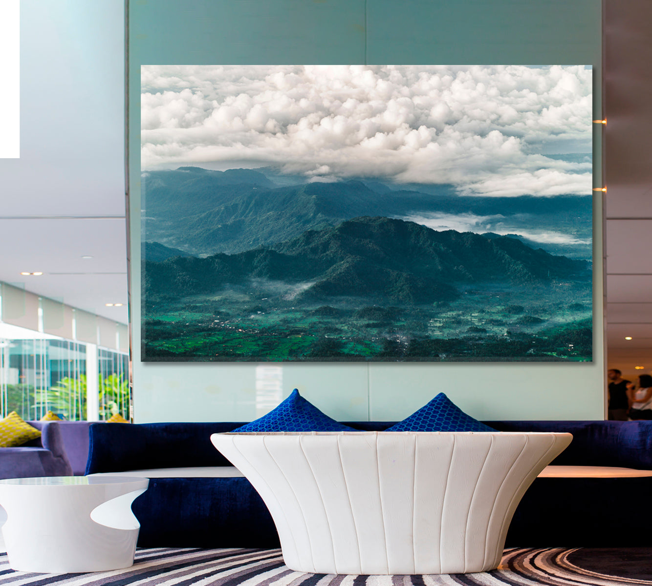 Top of Agung Volcano. Batur Caldera and Gunung Abang View Mount Agung in Bali at the sunrise summit Scenery Landscape Fine Art Print Artesty 1 panel 24" x 16" 