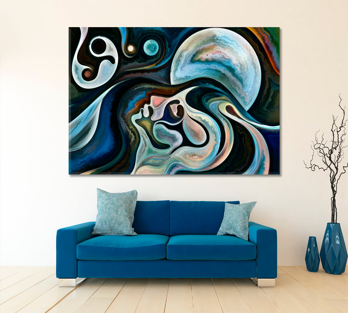 YIN YANG AND THE CYCLE OF LIFE Modern Painting Abstract Art Print Artesty   